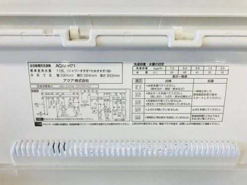AQUAの中古家電