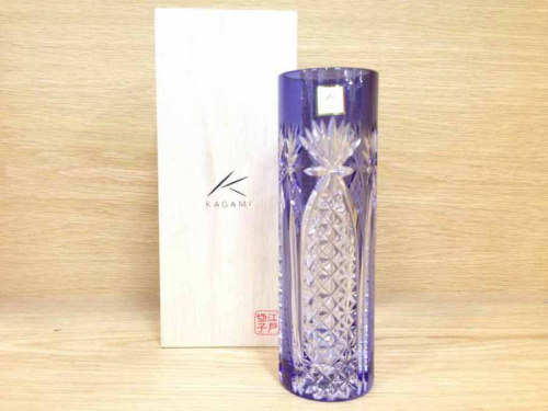切子　宇治の花瓶　宇治　