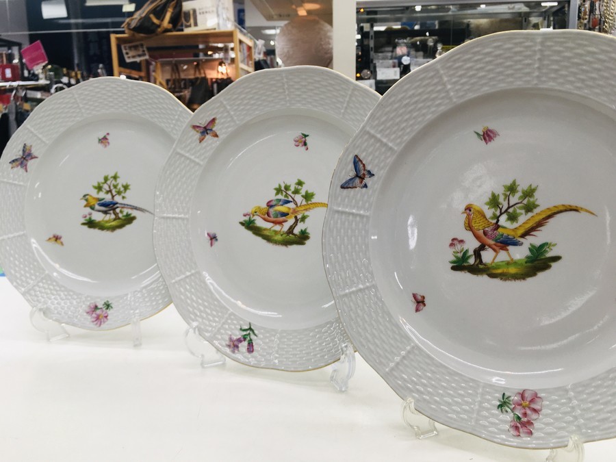 ヘレンドロスチャイルドバードディナー皿5枚セット ヘレンドロスチャイルドバードディナー皿5枚セット ヘレンドロス