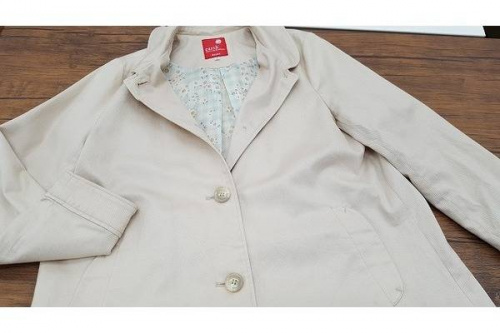 スプリングコートのVネックニット