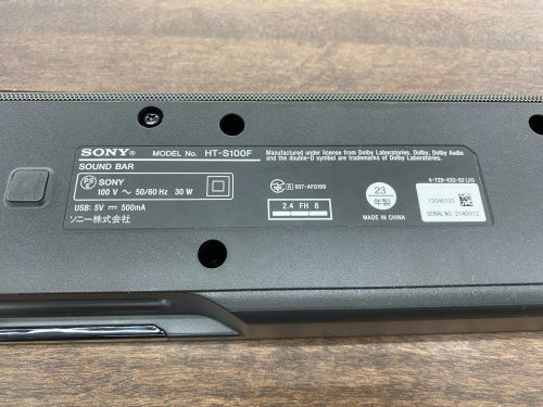 SONY(ソニー) サウンドバーシステム HT-S100F 2023年製を入荷いたし