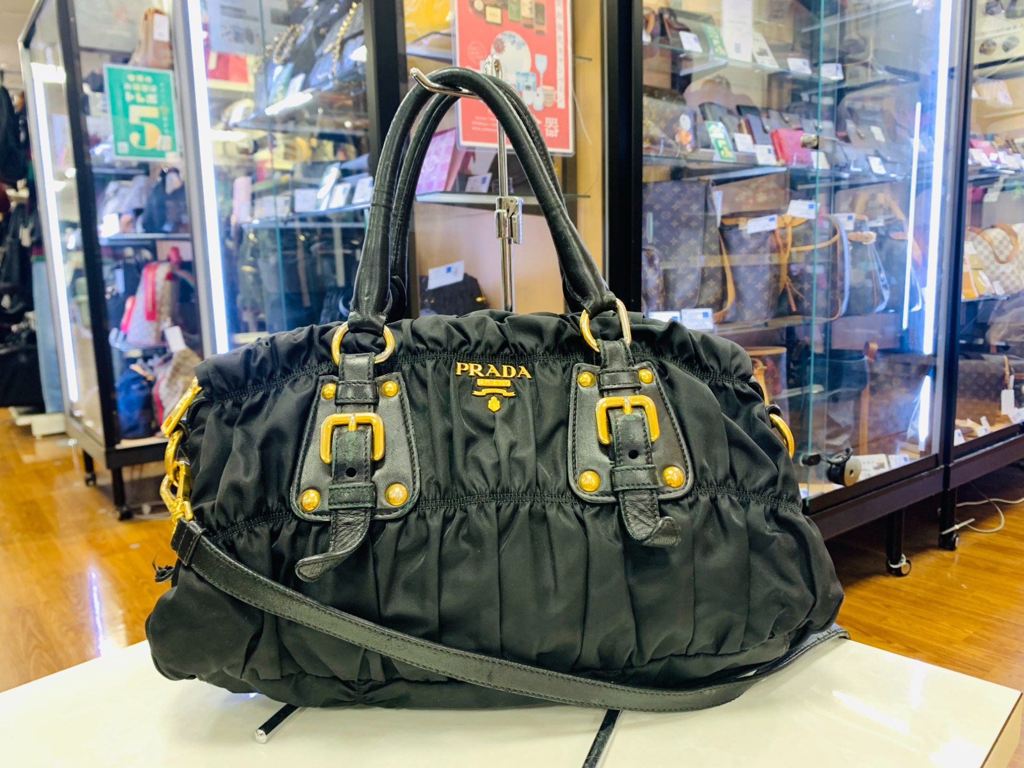 明日はポイント5倍デー!】PRADA(プラダ) 2WAYショルダーバッグTESSUTO 