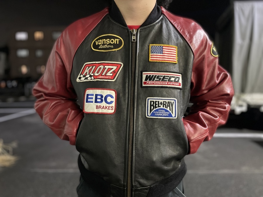 Vanson Leathers 弾か カスタムデザインスタジャン Sサイズ