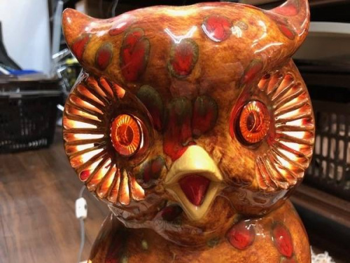 フクロウのアンティークランプ