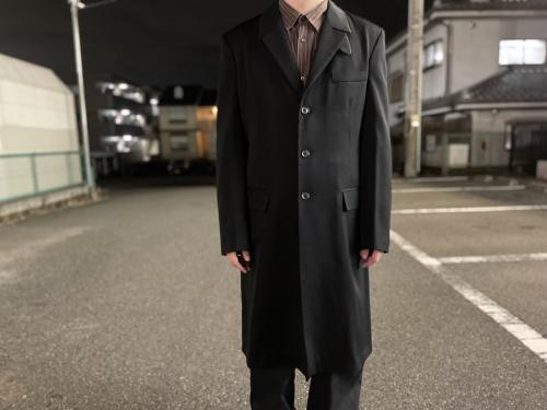 コートのウールタキシードロングジャケット