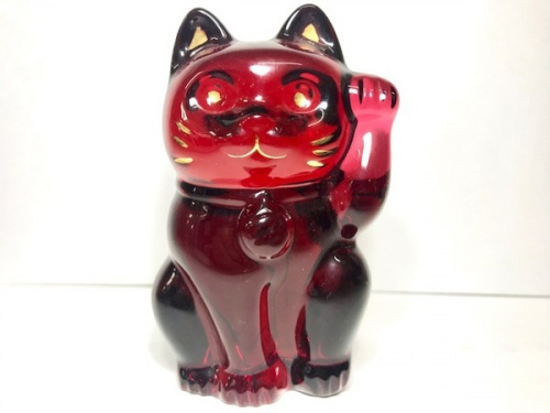 置物のクリスタル招き猫