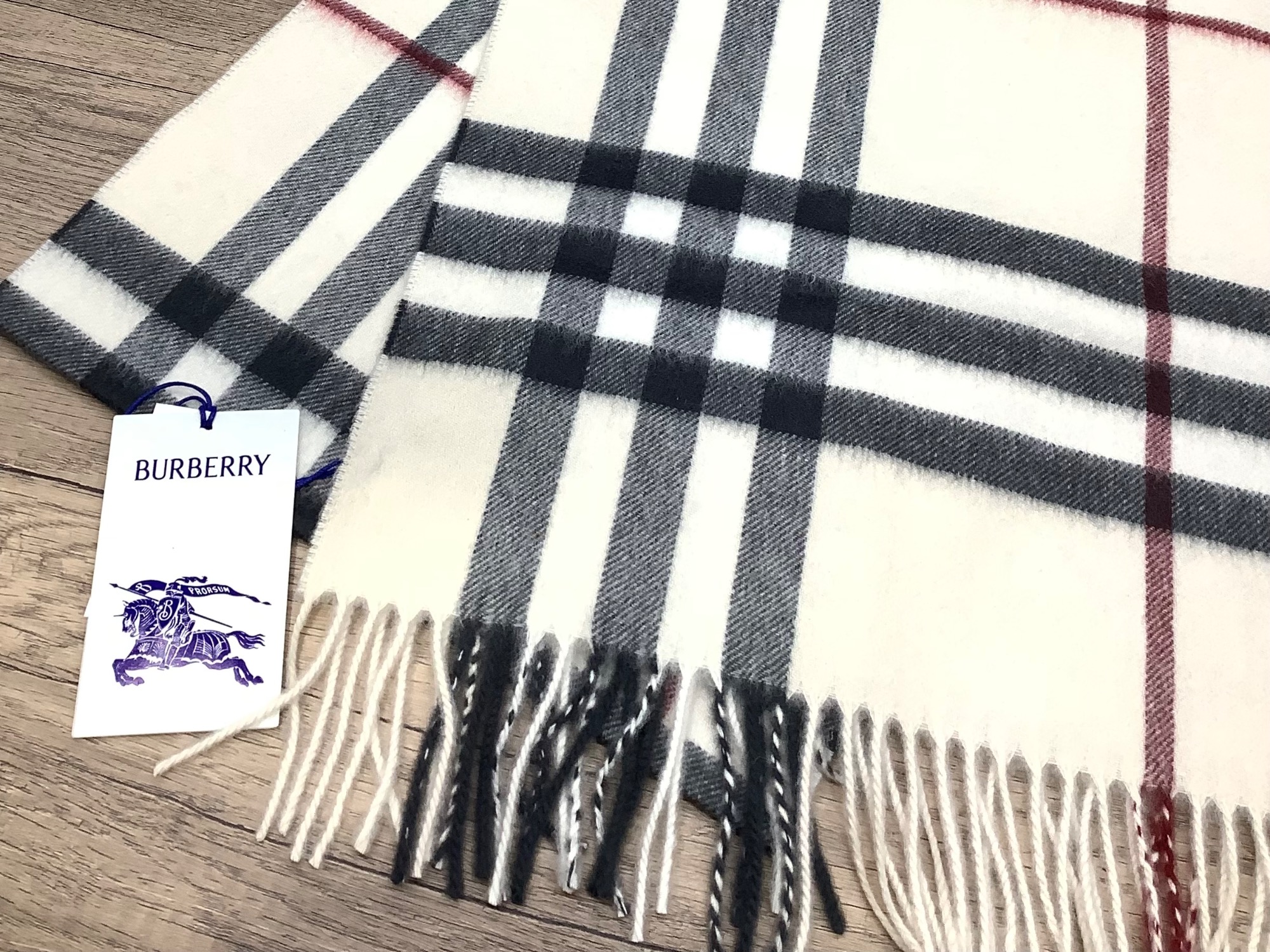 BURBERRY ( バーバリー ) カシミヤ マフラー プローサム ライン タグ