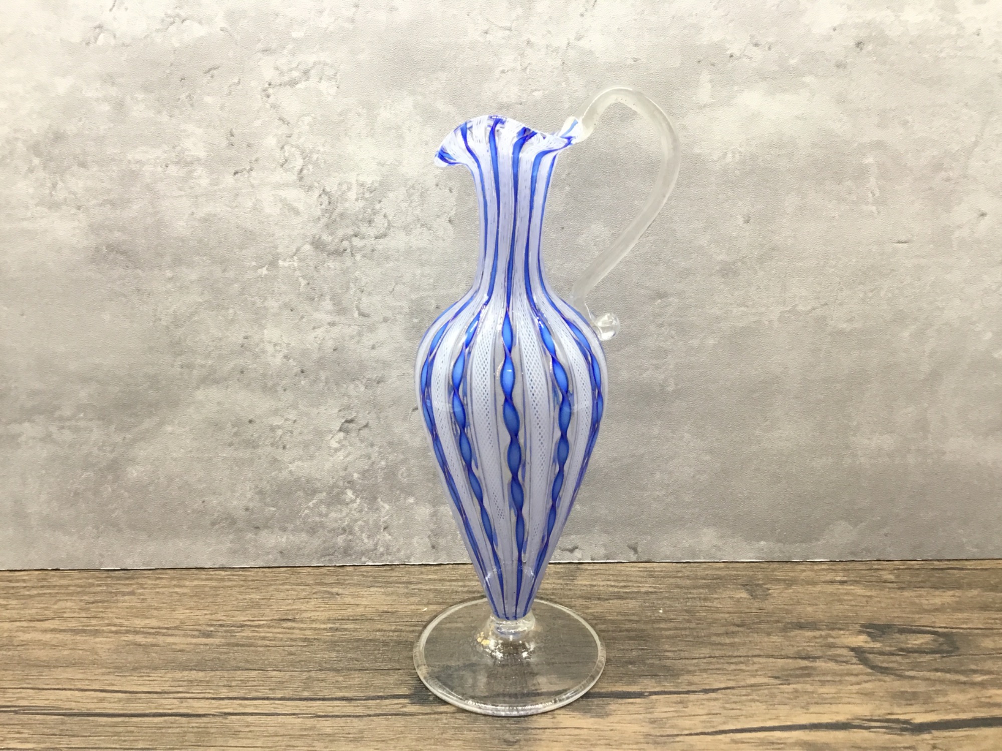 ムラノガラス murano レース　花瓶 MURANO GLASS(ムラーノグラス) レースグラスフラワーベース 水差し型