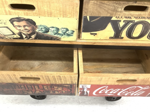 キャスト・カゴ付のマンゴー古材