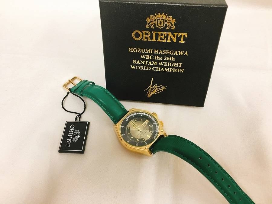 WBC世界バンタム級チャンピオン長谷川穂積コラボORIENT 自動巻き時計