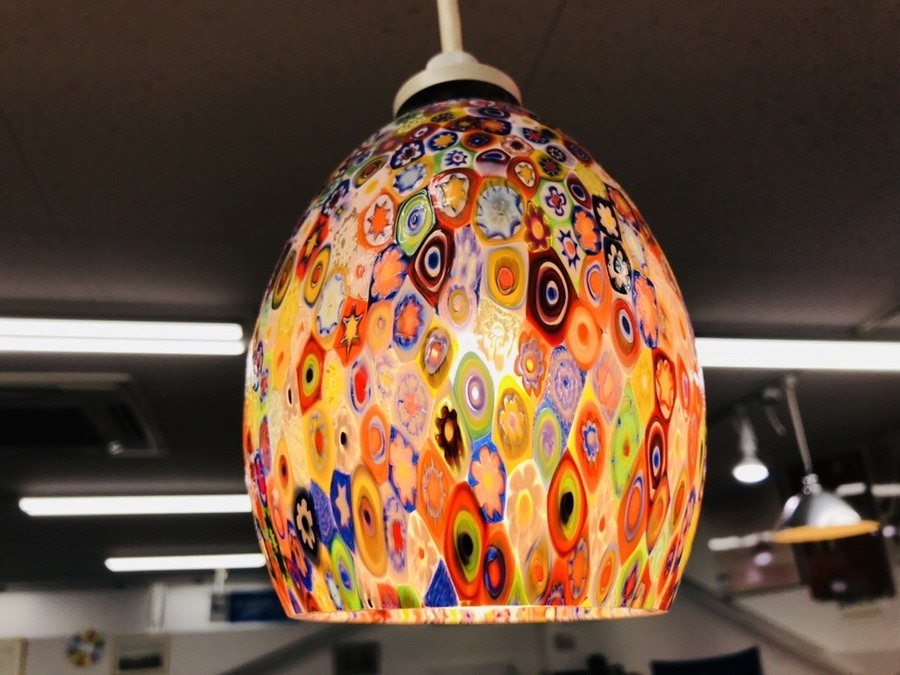 大塚家具 MURANO GLASS ペンダントライト 7点セット ペンダント「CLA-オベットW/R」 ランプ別売【ダクトレール取付専用