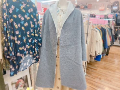キヨコ タカセのウールリバーシブル2WAYカシミヤガウンコート