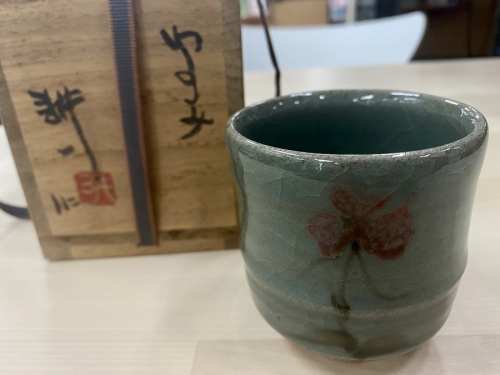 青磁竹文湯呑　の急須　湯飲み　湯呑