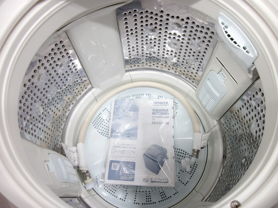 日立 10㎏ 全自動洗濯機 BW-KSV100B形 動作品◇2017年製 HITACHI(日立)の10.0kg 全自動洗濯機 2017年製「BW-KSV100B