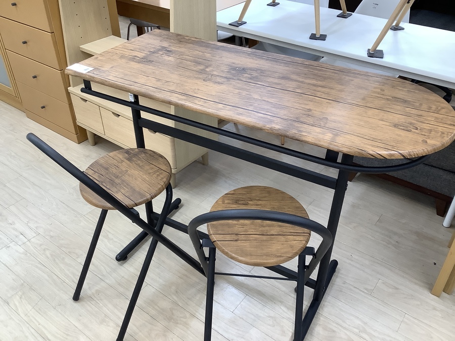 不二貿易のお洒落なカウンターテーブル3点セットのご紹介です!【名古屋徳重店】 [2021.02.05発行]｜リサイクルショップ トレジャー