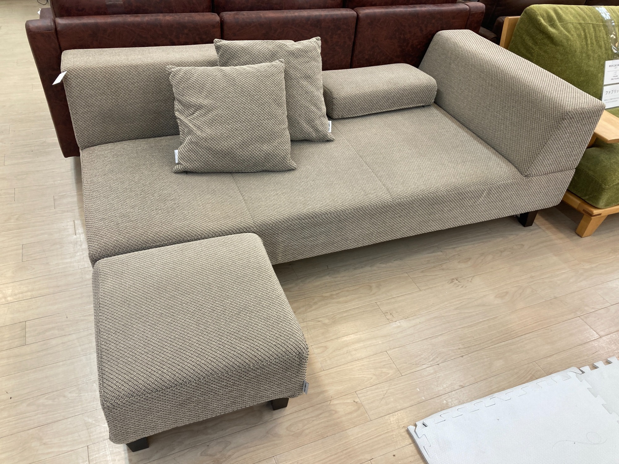 美品 FLANNEL SOFA フランネルソファ オットマン FLANNEL SOFA/フランネル ソファ 】三人掛けオットマン付き