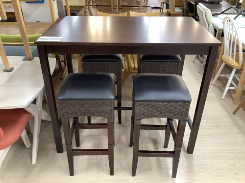 テーブルのカウンターダイニング5点セット