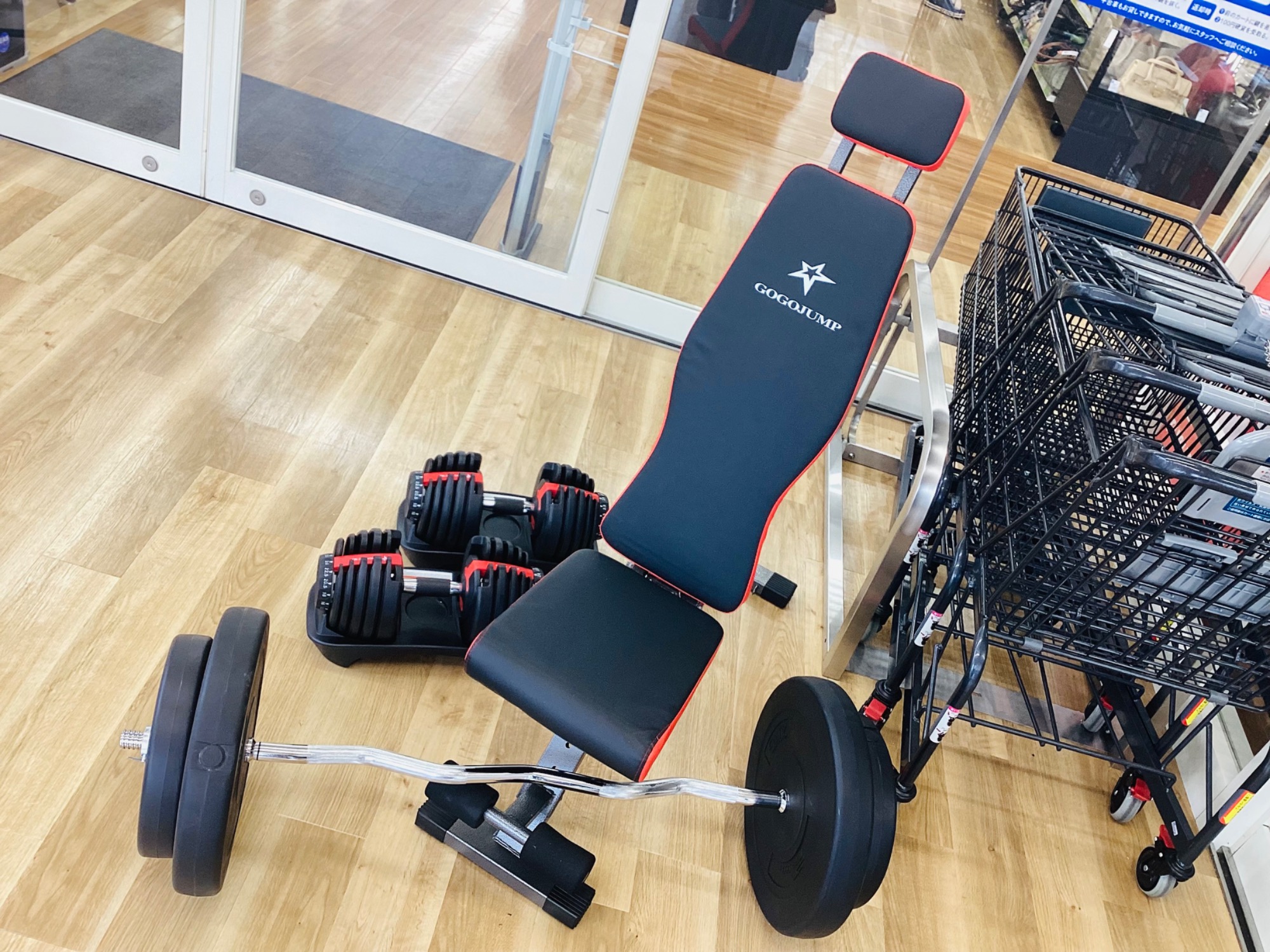 【千葉県・引取限定】ダンベル・トレーニングベンチ・懸垂バー 3点セット 筋トレ用品3点セット 引取限定】筋トレ器具 3点セット：トレーニング