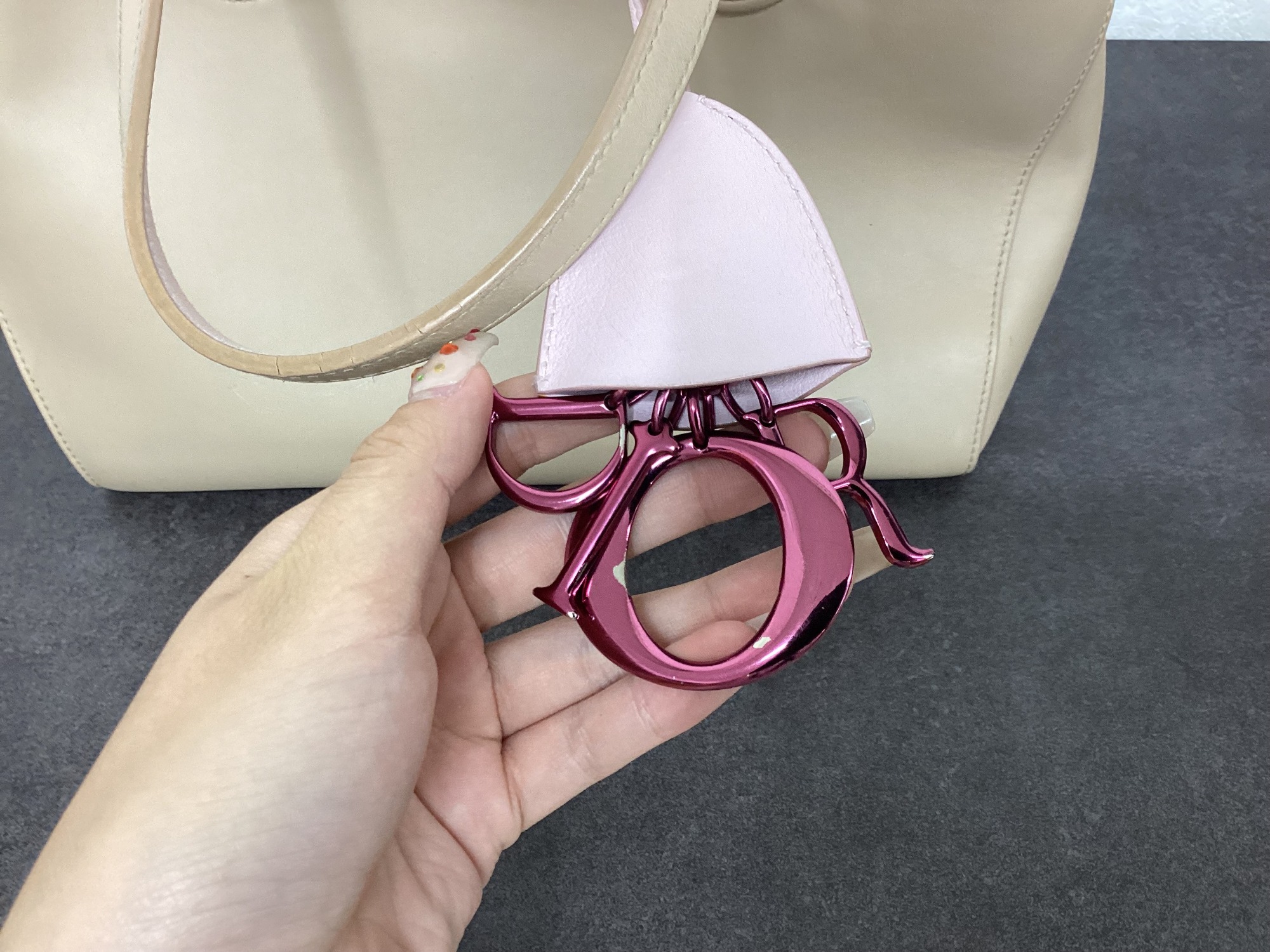 Dior ボストンバッグ ピンク/ベージュ 美品 希少 Dior 花柄 ピンク トロッター ハンドバッグ
