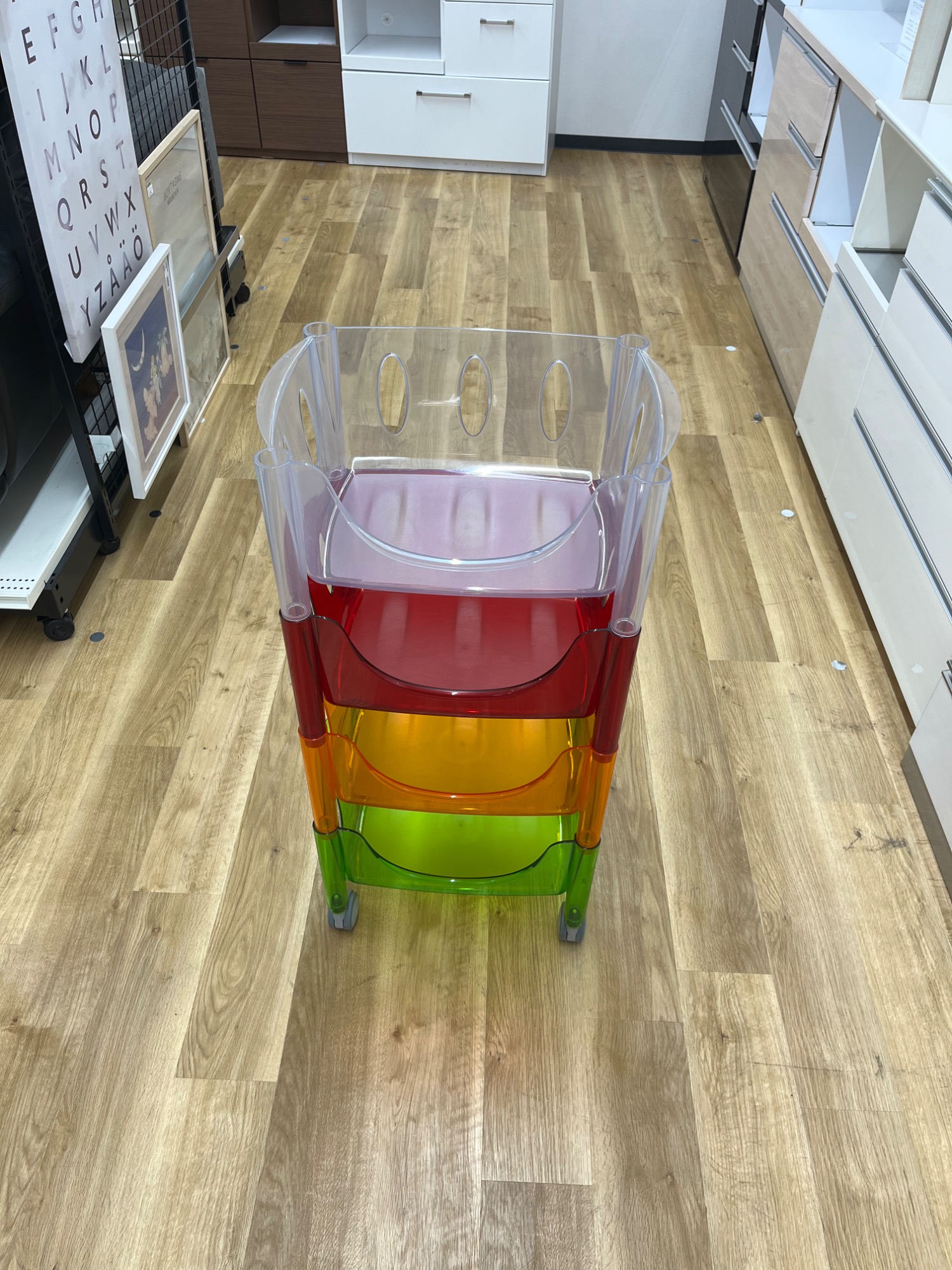 グッチーニ　アクリルラック　スタッキングバスケット　スペースエイジ　イタリア グッチーニ アクリルラック スタッキングバスケット スペース