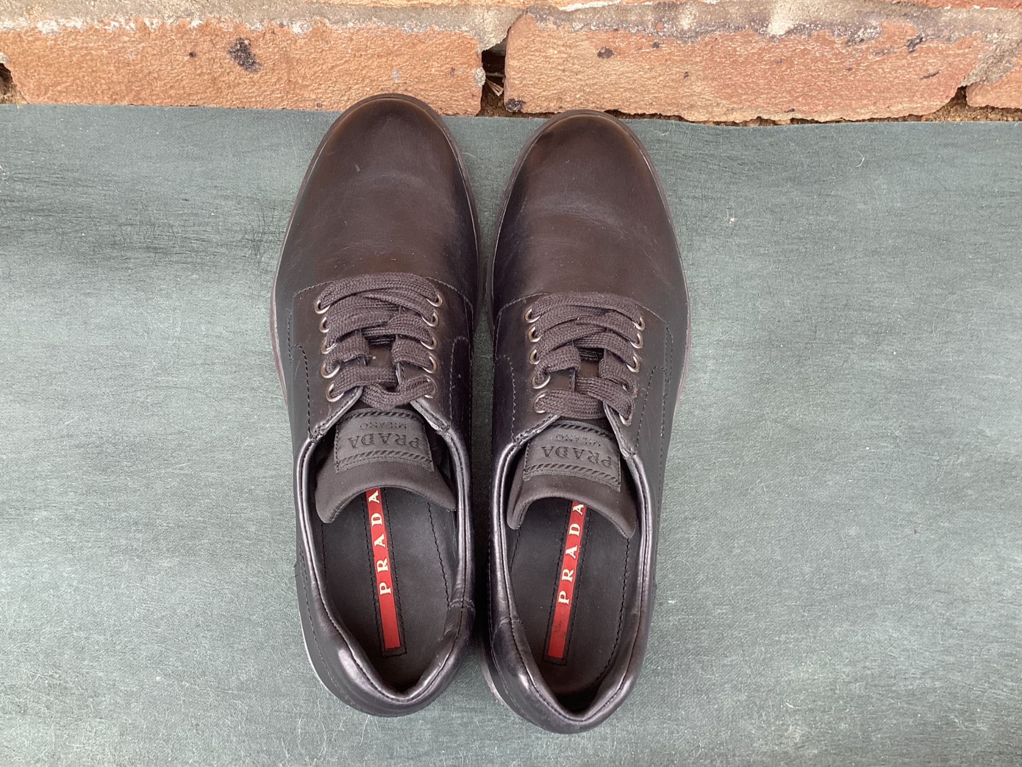 PRADA SPORTS (プラダスポーツ) レザースニーカー ブラック サイズ