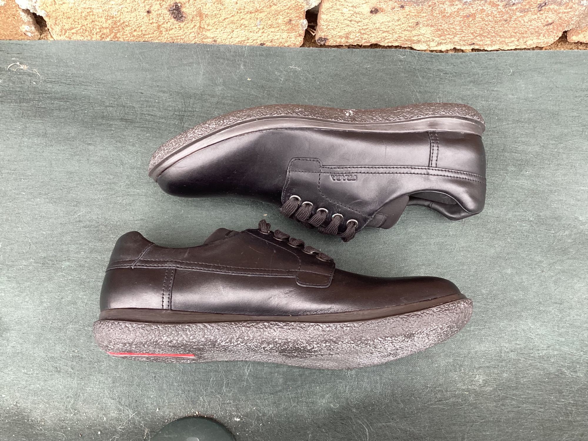 PRADA SPORTS (プラダスポーツ) レザースニーカー ブラック サイズ