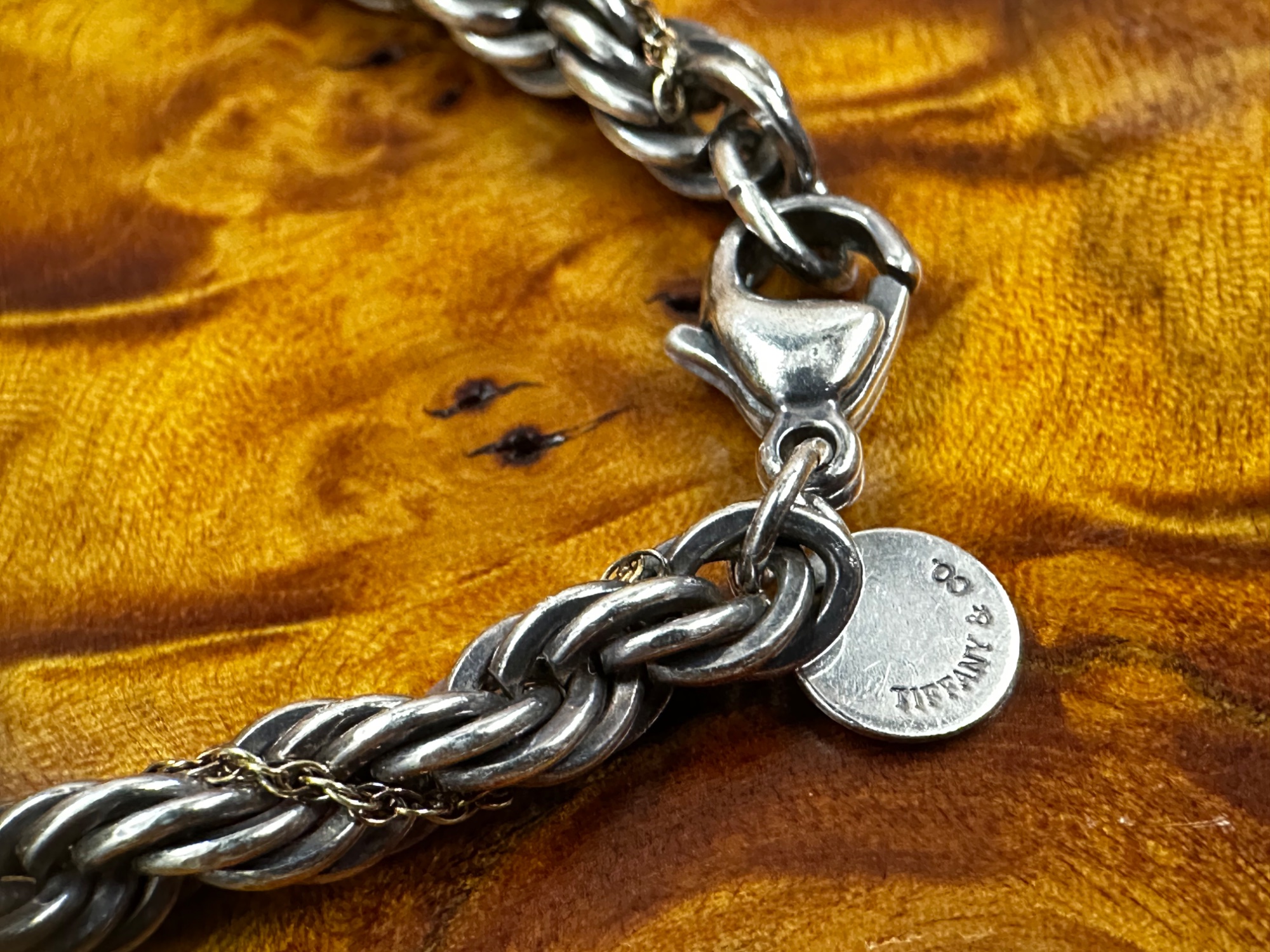 ティファニー ツイスト チェーン スクエア カフス 925 750 T90fe TIFFANY & Co. / ティファニー】ツイストチェーン ブレスレット