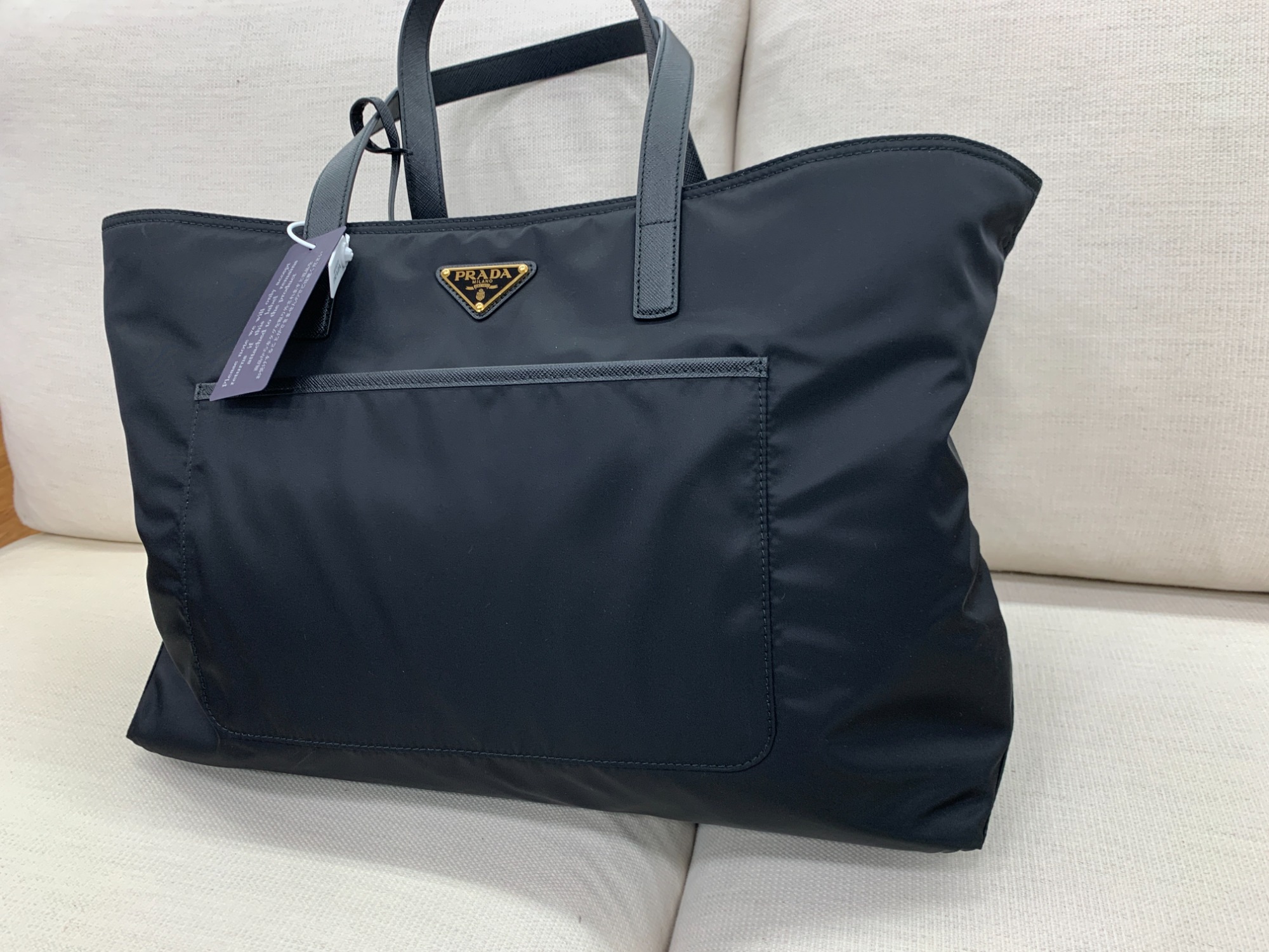 【美品】PRADA ナイロン トートバッグ PRADA】プラダ トートバッグ ナイロン 黒 肩掛け 手提げ A5