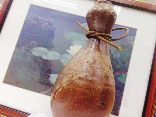 備前焼の伊勢崎創作 瓢掛花入
