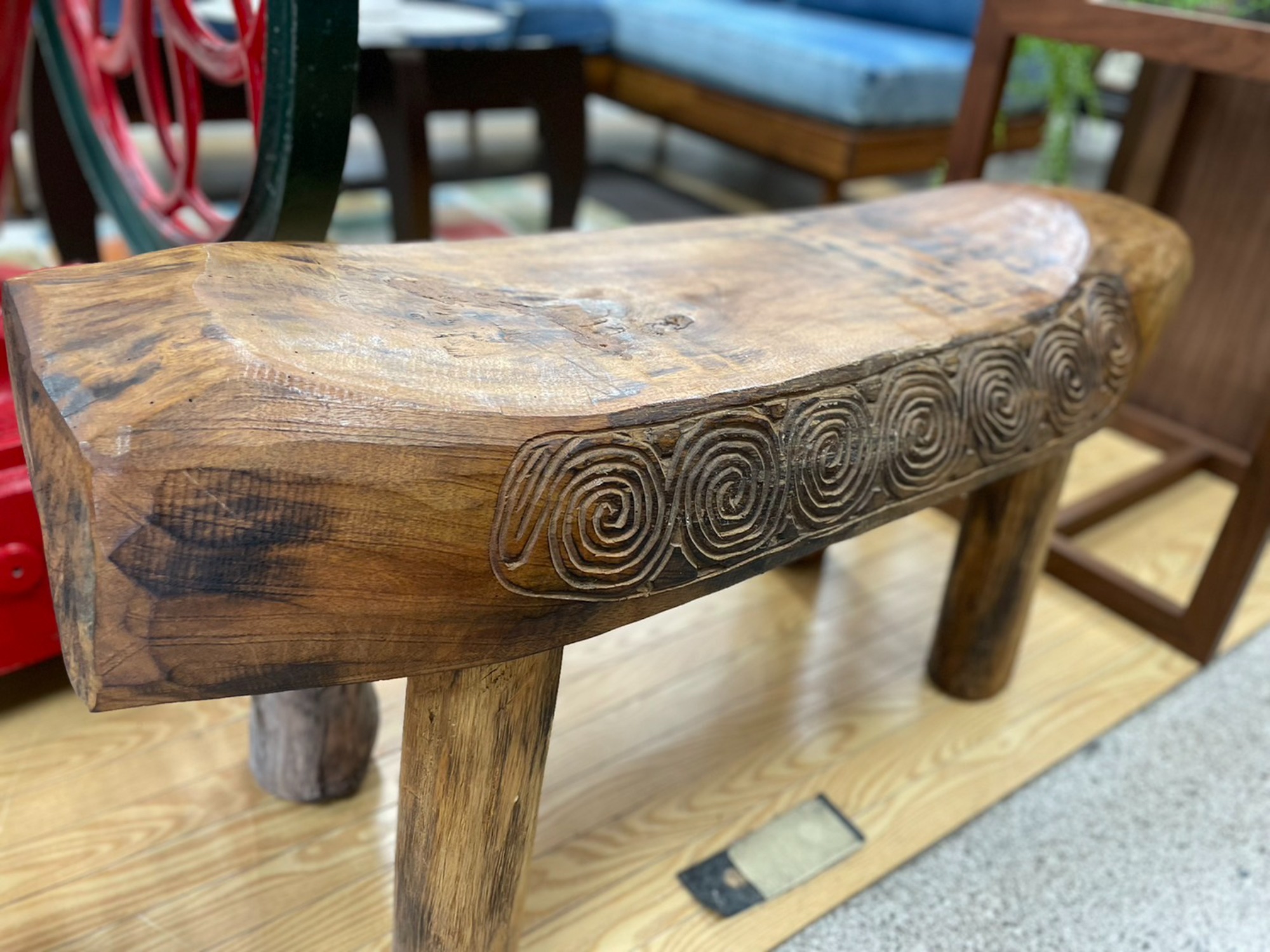 アジアン家具 木彫りベンチ