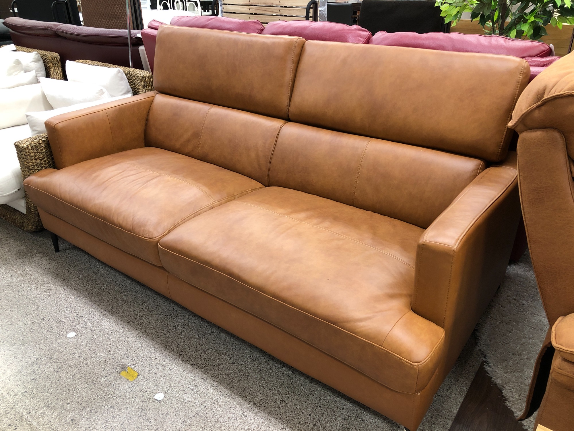ニトリ】本革製三人掛けソファー 買取入荷しました！【いわき平店