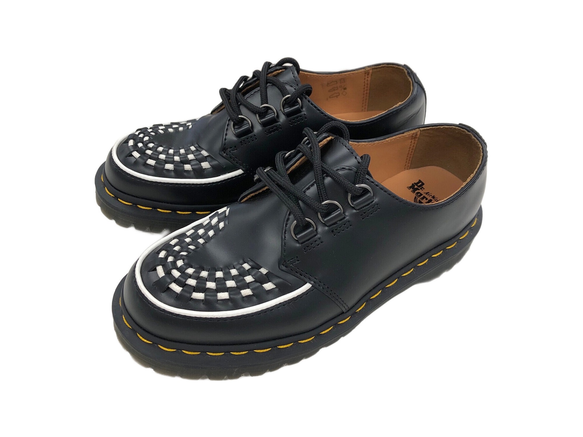 Dr. Martens 黒白レザーシューズ Dr martens ドクターマーチン ブーツ メンズ ラバーソール