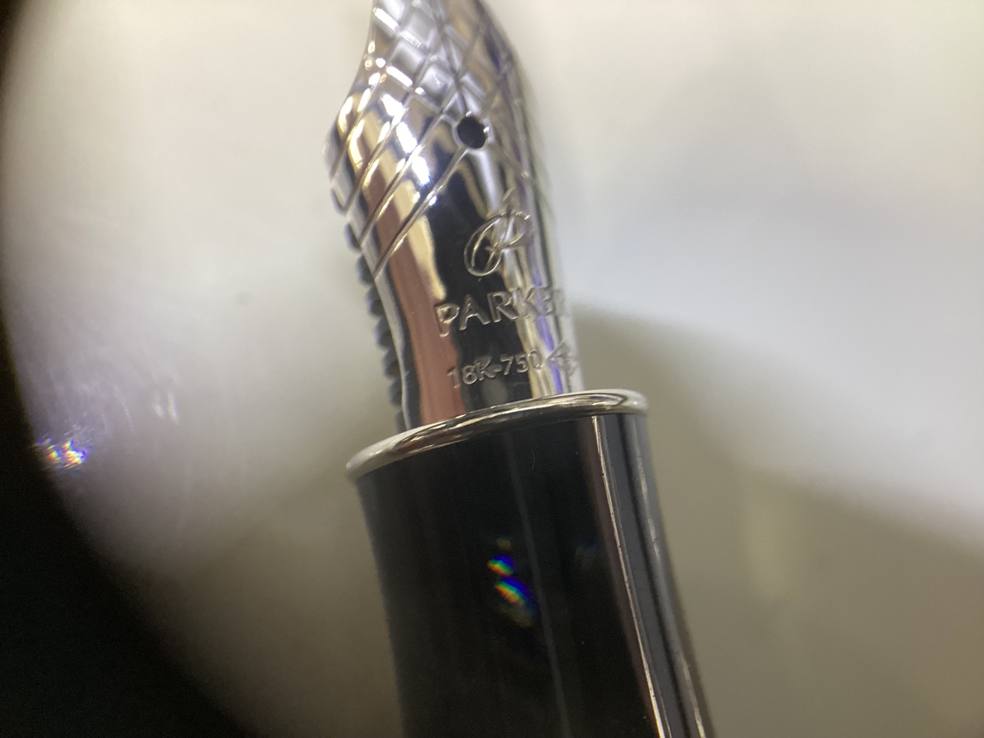 【美品】PARKER SONNET 万年筆 ペン先18K  750 マーブル柄 パーカー 万年筆 ソネット ペン先18K-750 マーブル柄 ブラック
