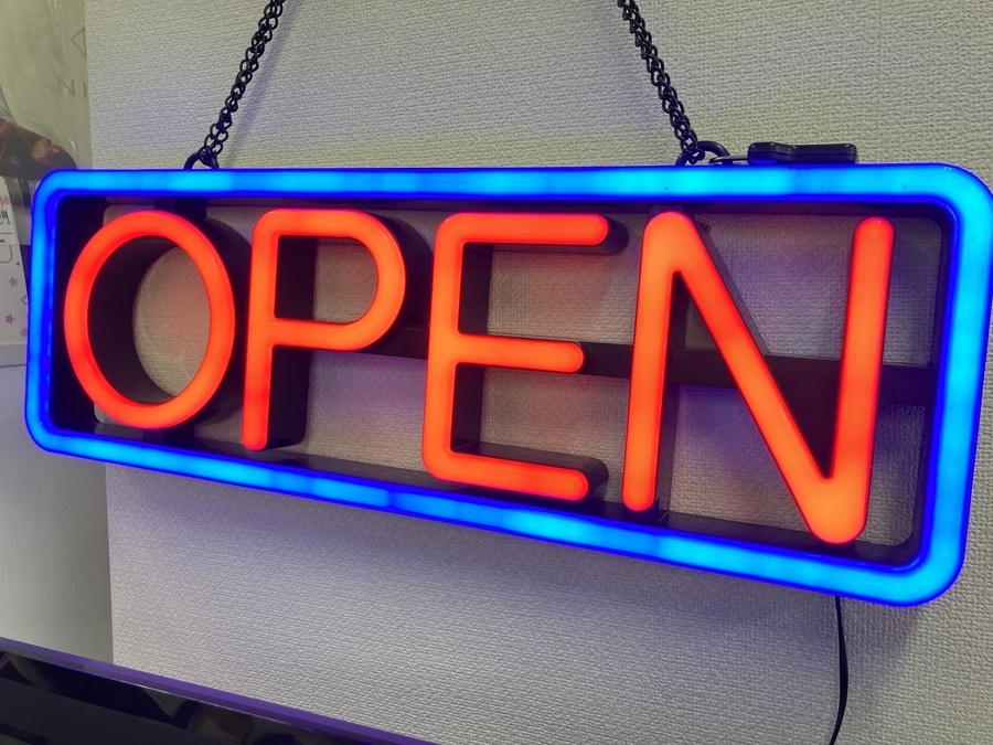 ネオンサイン【OPEN】※ジャンク商品 ネオンサイン / Glass Open グラスオープン 高さ38×幅35×奥行