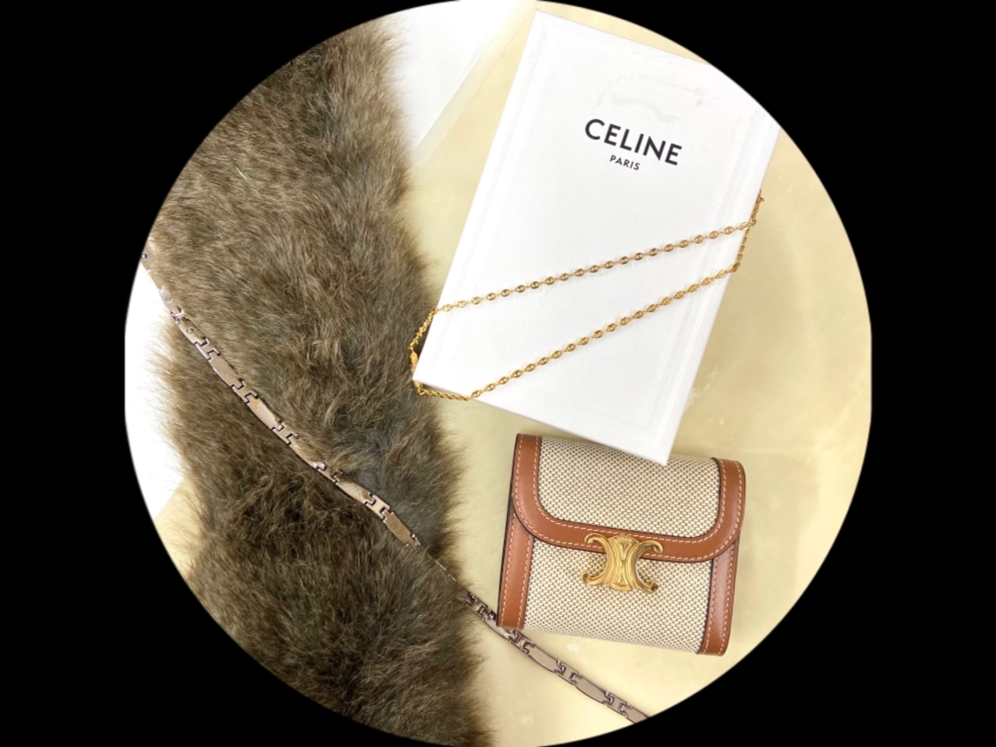 【BIGお買い物ラリー★30%OFFセール中】セリーヌ CELINE ニットリブ ♯38サイズ ベージュ レディース 中古 CELINE