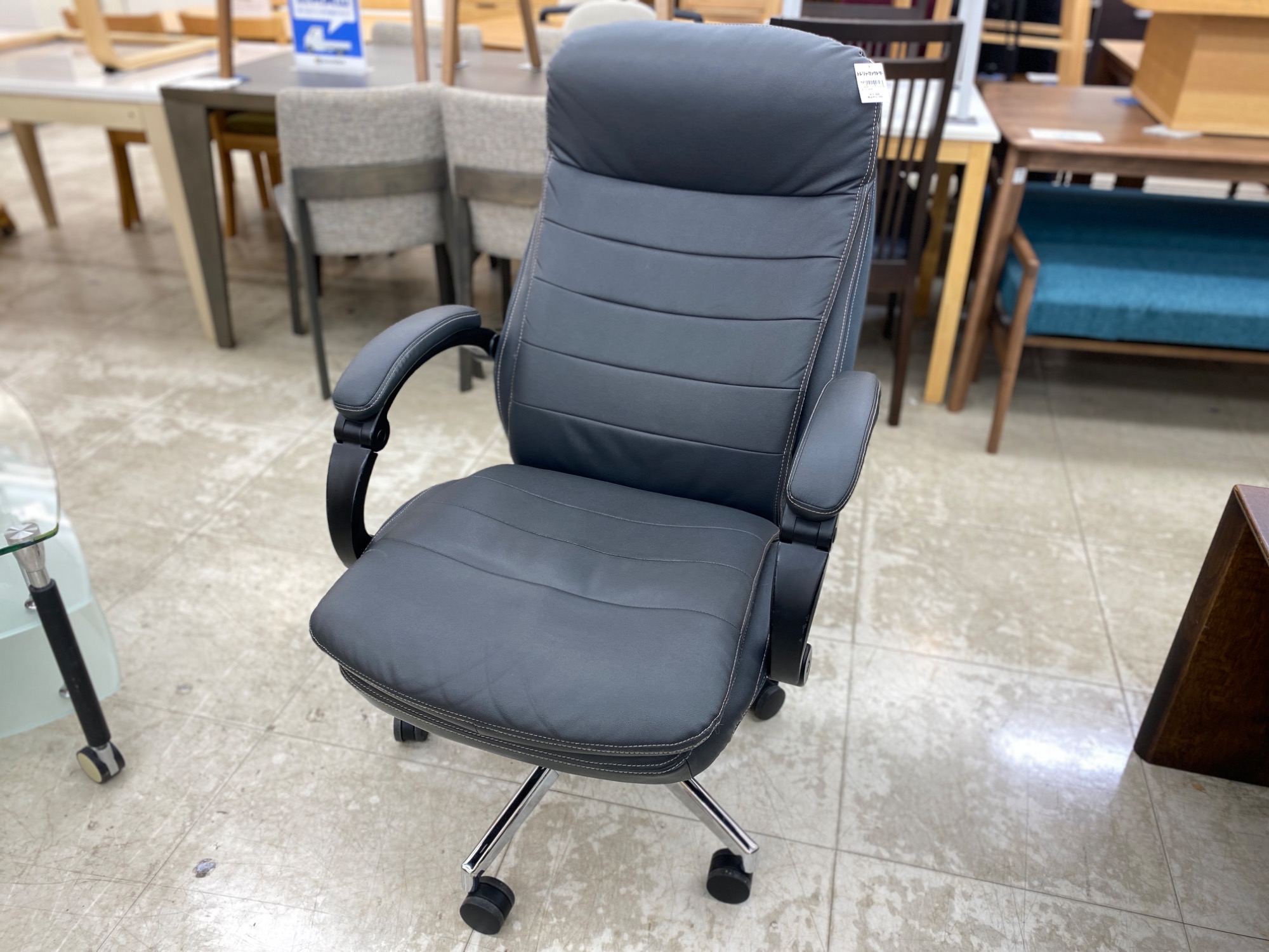 ニトリ　ワークチェア　リカルド　PUブレスレザー　ブラック 幅66cm] ワークチェア (リカルドPUブレスレザー) デスクチェア