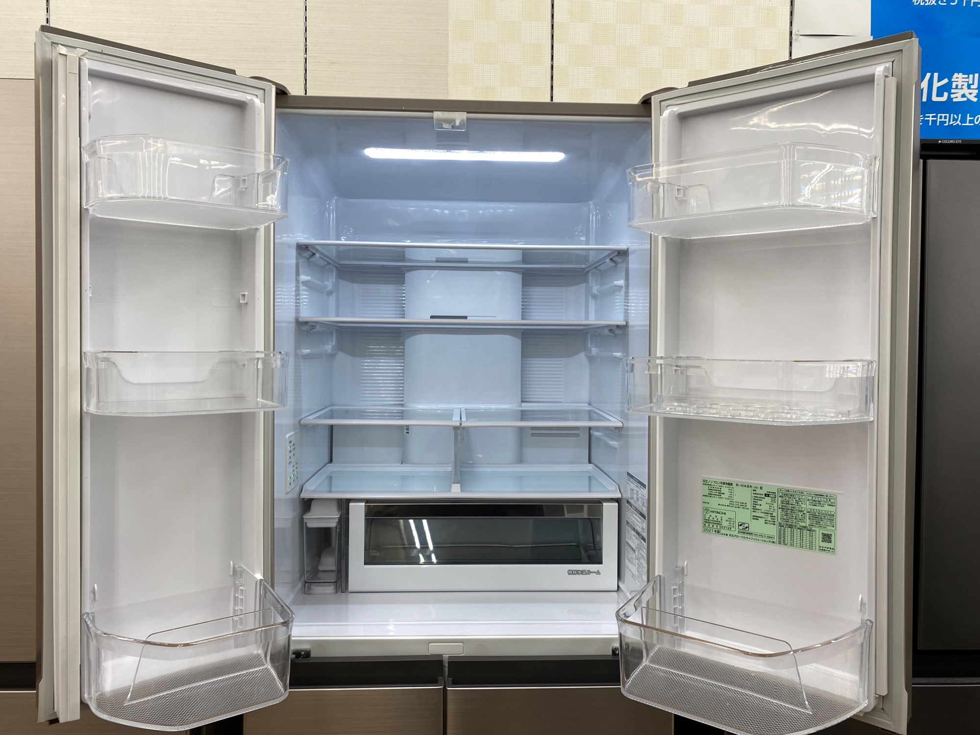 HITACHI 2021年製 6ドア冷蔵庫 R-H48R をご紹介！｜2025年12月20日
