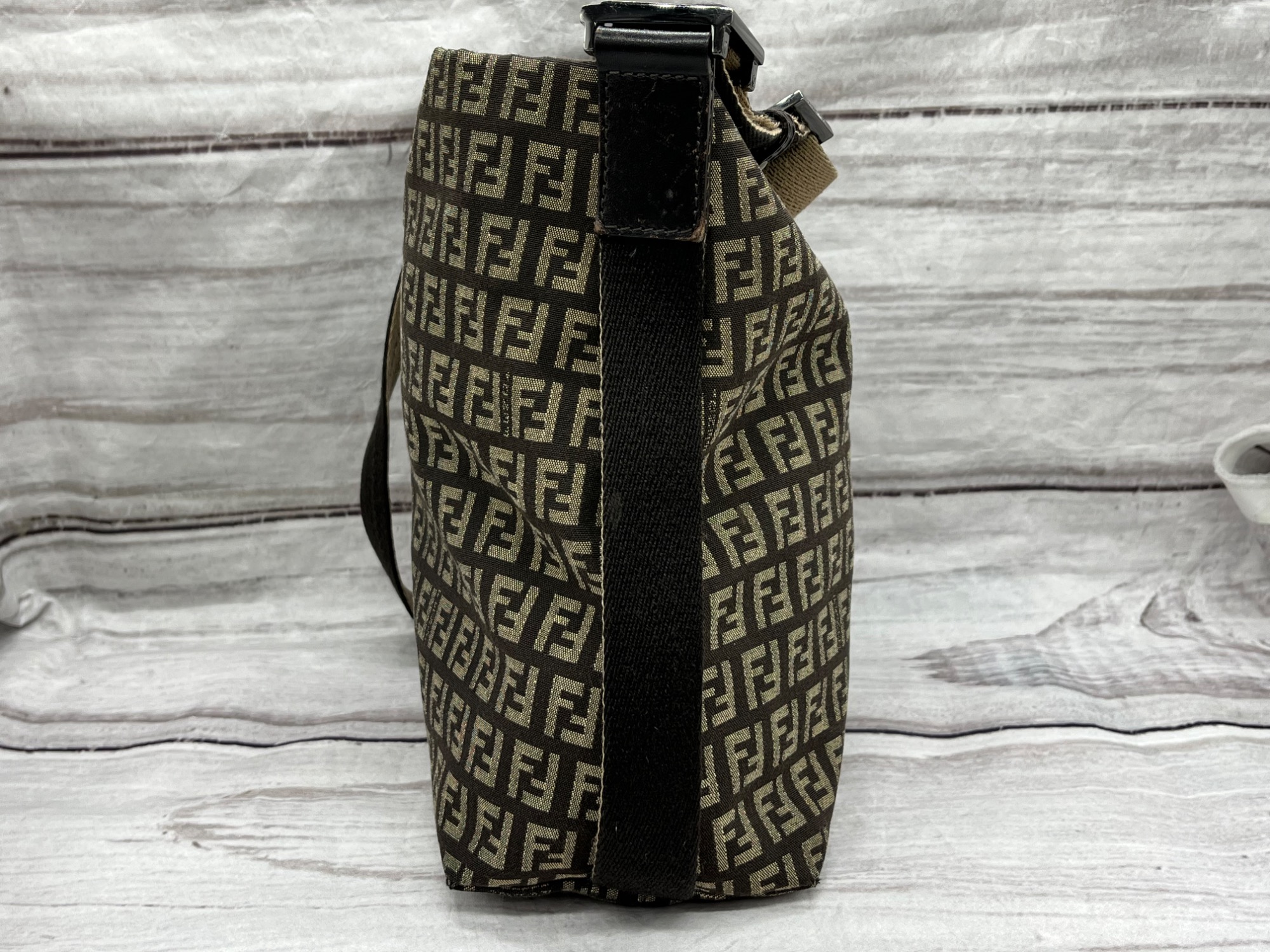 【良品】FENDI ショルダーバッグ　キャンバス　レザー　ズッキーノ　黒系 楽天市場】フェンディ FENDI ショルダーバッグ ズッキーノ