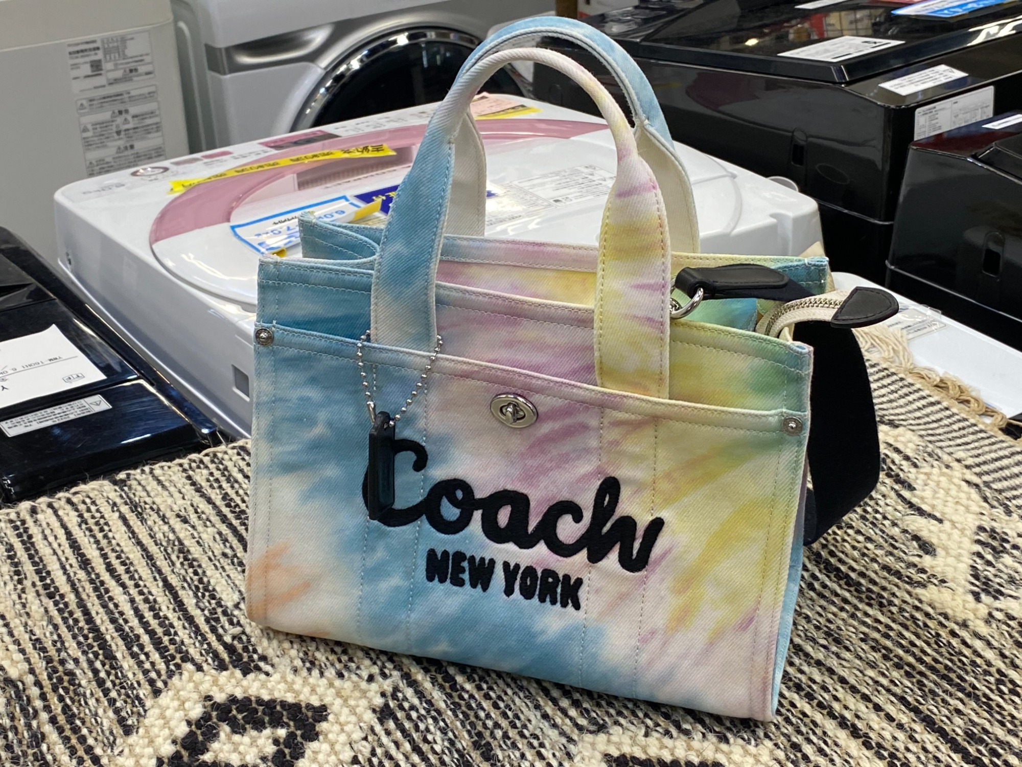 新品未使用❤️コーチ 2way カーゴトートバッグ キャンバスブルーCoach M 新品未使用❤️コーチ 2way カーゴトートバッグ キャンバス