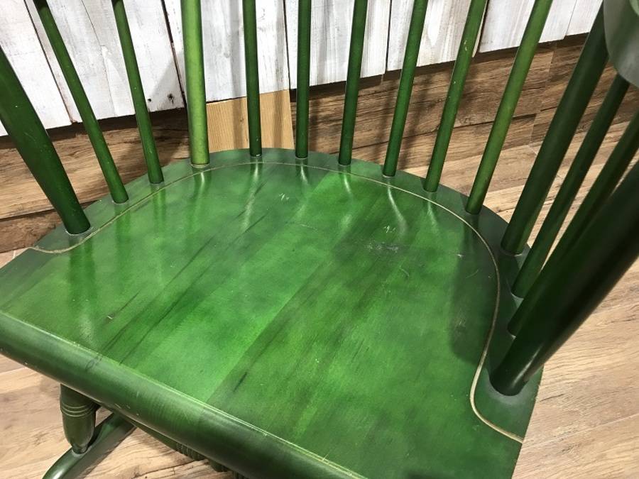 【希少・美品】WINDS 太平 ロッキングチェア 緑色/グリーン 飛騨の家具 飛騨家具】WINDS 太平 ロッキングチェア 揺り椅子 ウィンザー