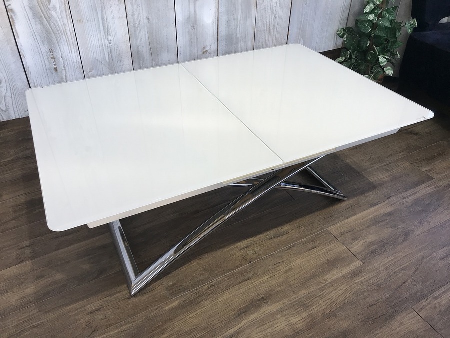 CALLIGARIS（カリガリス）】ガラス天板 伸縮式リフティングテーブル