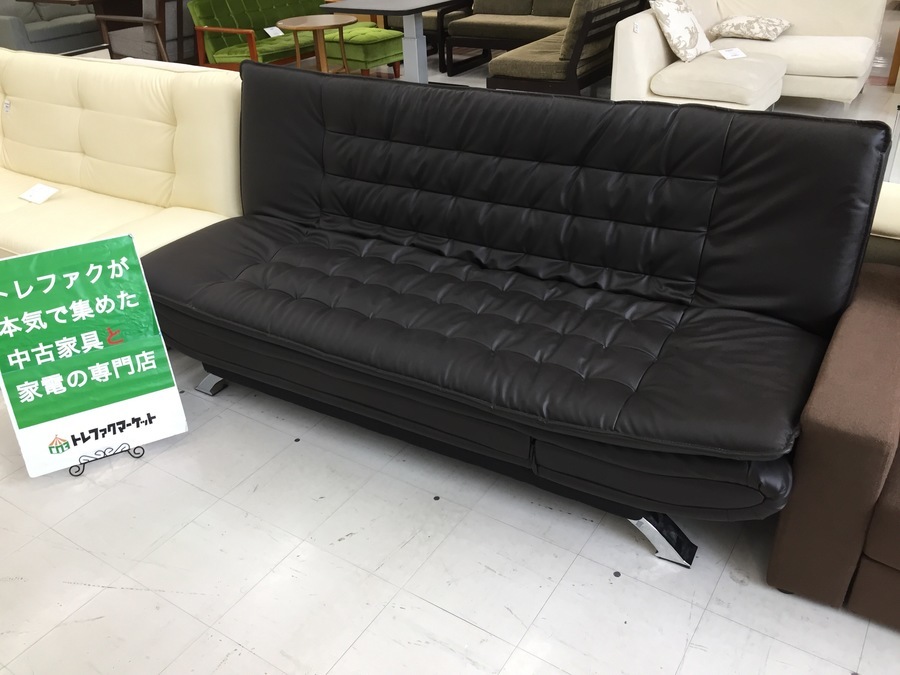 ニトリ Nシールドソファベッド ニトリ 傷・汚れに強い合成皮革 カウチソファベッド(Nシールド