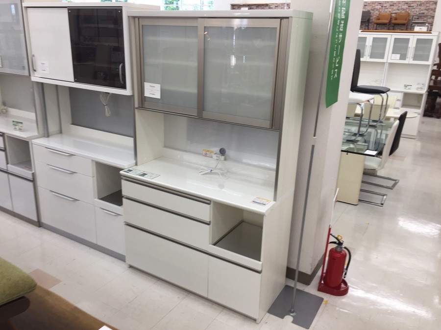 サンウッディ レンジボード ペレット100 食器棚 キッチンボード ペレットD100OP（WH木目）(キッチン