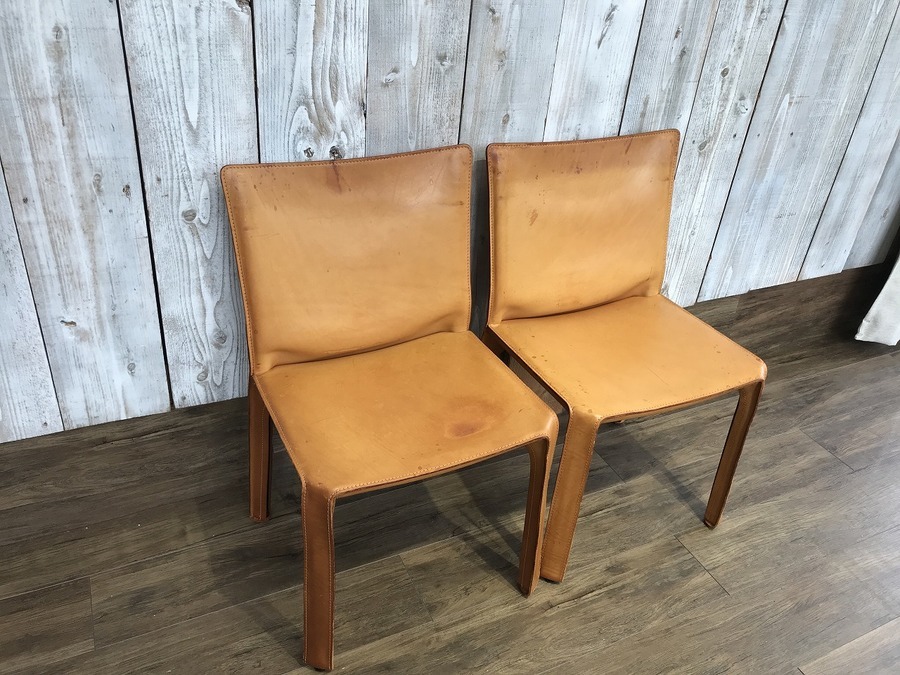 カッシーナ　キャブ　キャブチェア　ダイニングチェア　4脚セット　レザー　名作 cassina CABダイニングチェア4脚セット｜モデルルーム展示品