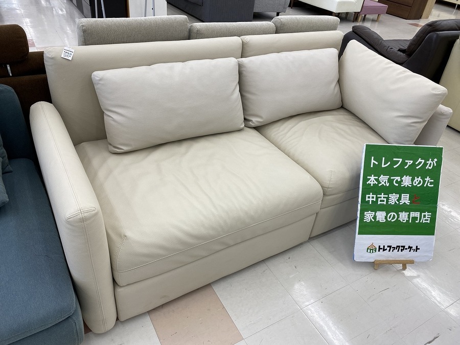 【値段交渉可能】【引き取り可能】IKEA合成皮革ソファ 2人掛け ls-00559.jpg