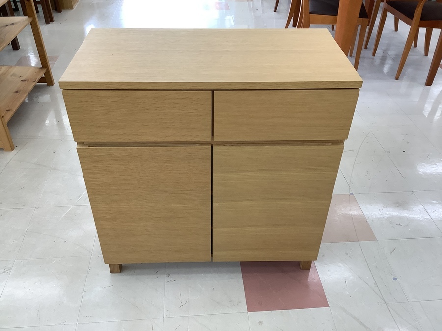 無印良品　ブナ材キャビネット 無印良品 MUJI】ブナ材サイドボックス□収納キャビネット買取