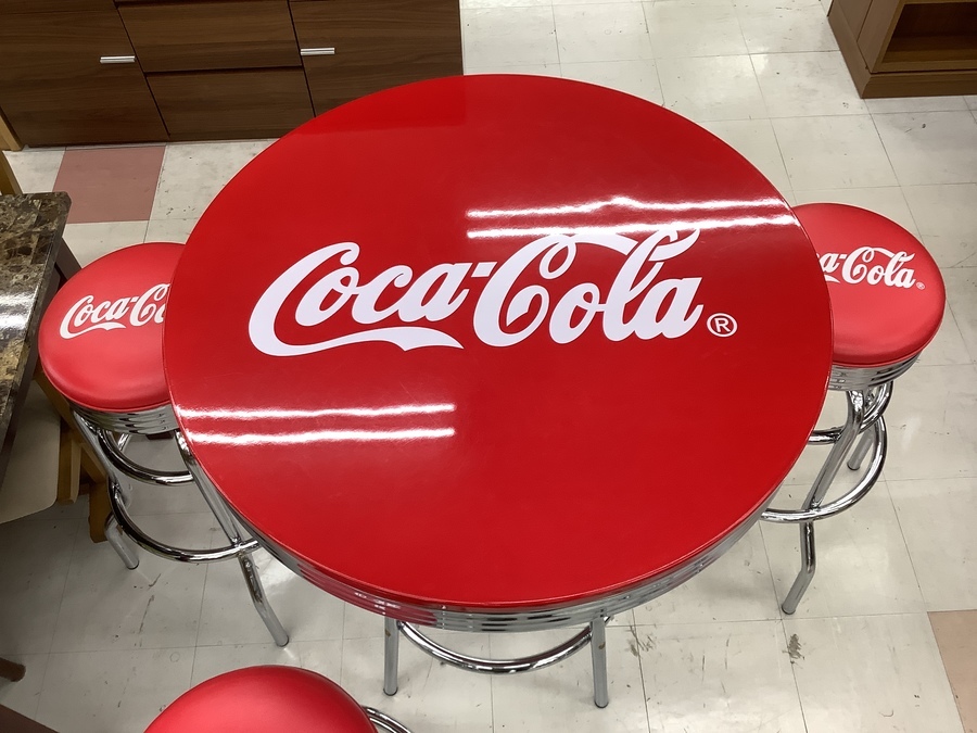 Coca-Cola テーブル 赤 スマホで購入】Coca Cola (コカコーラ) バーカウンターテーブル5