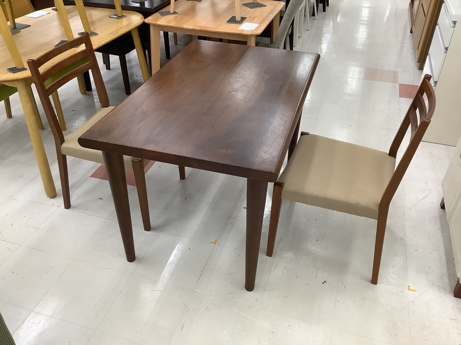 大塚家具 ダイニング3点セット ダークブラウン