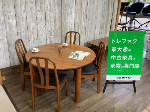池田木工】ジャパンヴィンテージのラウンドタイプのダイニング5点