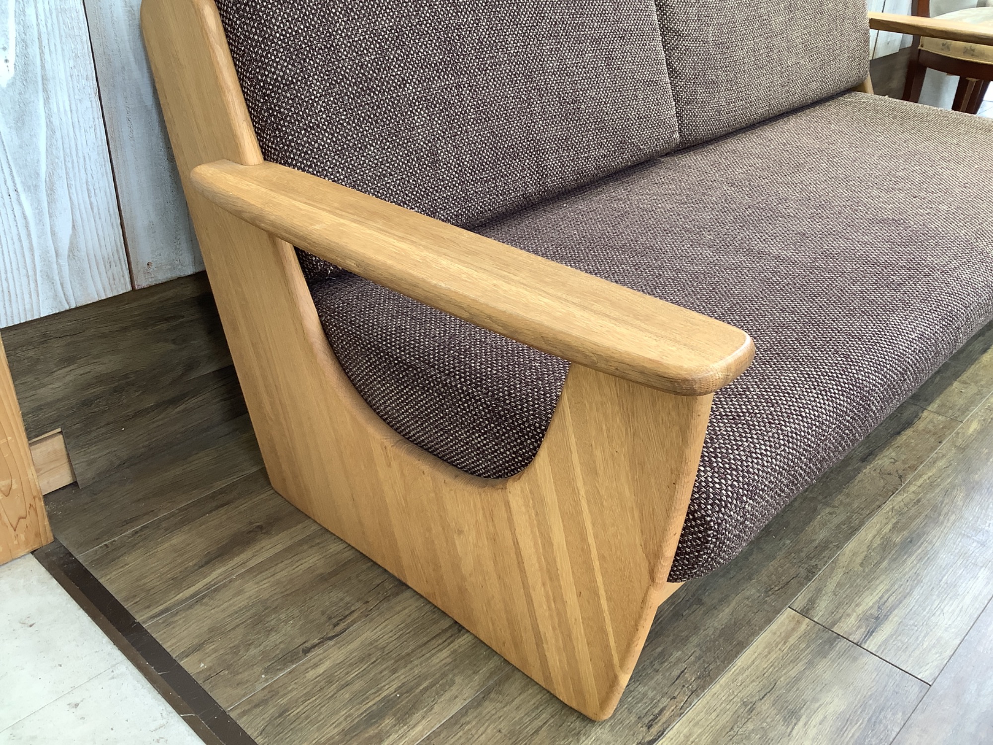 □展示品□キツツキ/飛騨産業□高級□baguette life/バゲットライフ□ナラ材□五十嵐久枝□2P/2人掛けソファ□21万□smm1949m, image size:2000x1500